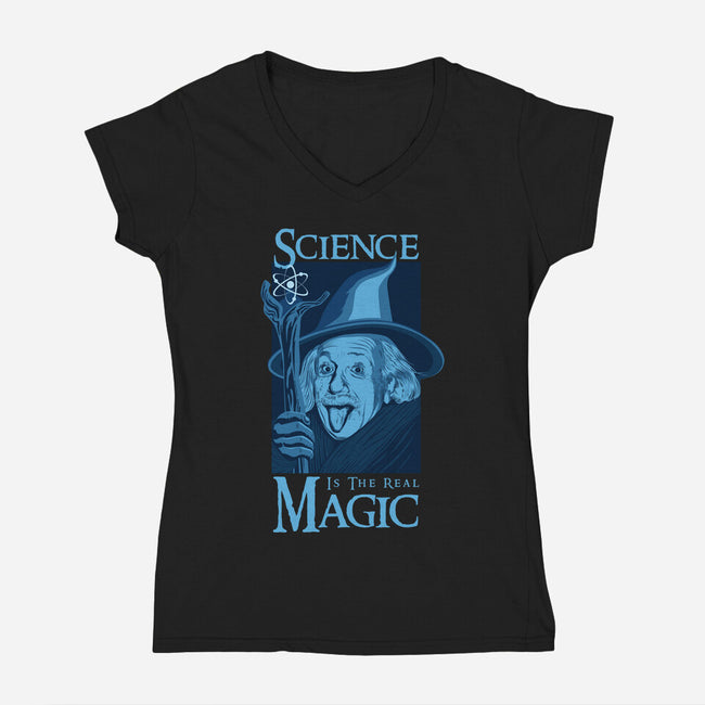 Science Is The Real Magic-Womens-V-Neck-Tee-sachpica