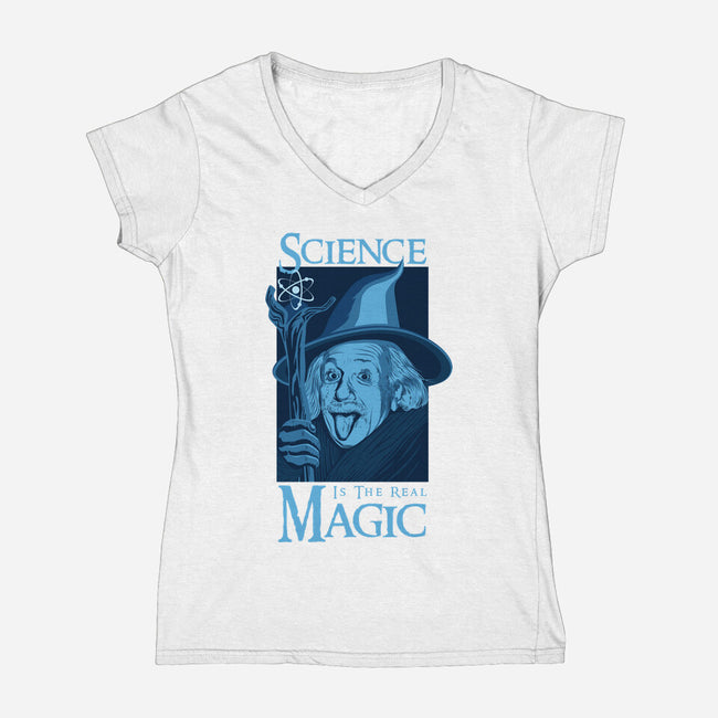 Science Is The Real Magic-Womens-V-Neck-Tee-sachpica