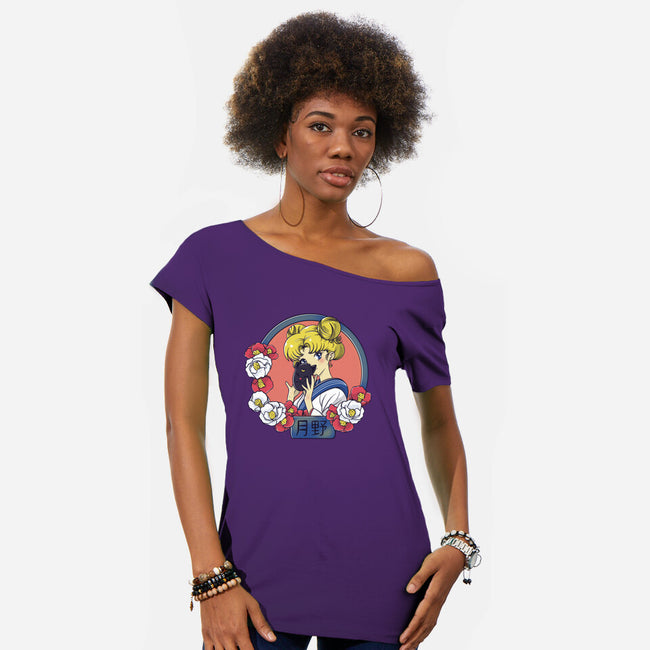 Tsuki No Usagi-Womens-Off Shoulder-Tee-Freecheese