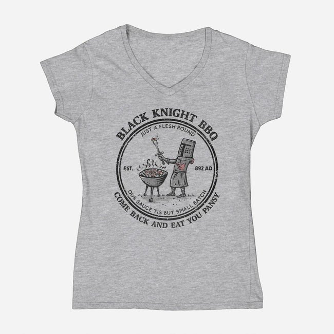 Black Knight BBQ-Womens-V-Neck-Tee-kg07