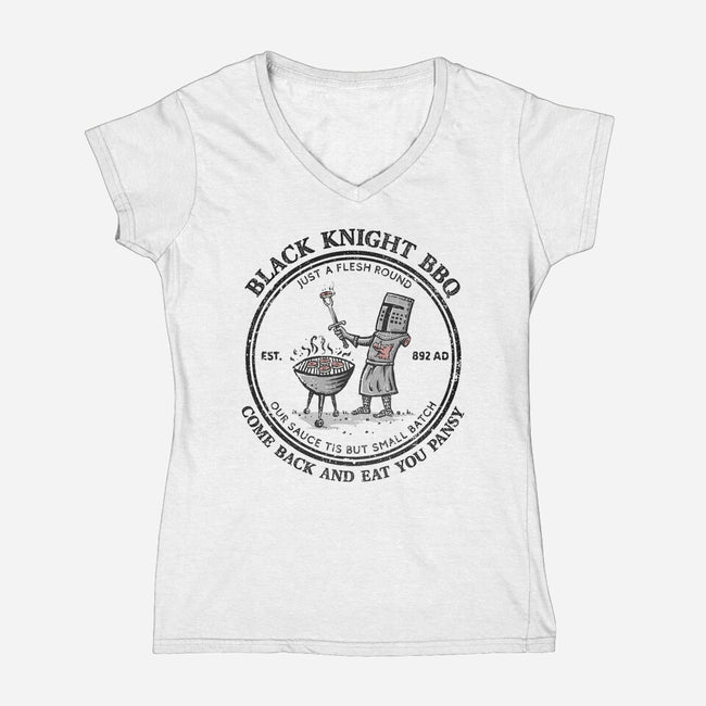 Black Knight BBQ-Womens-V-Neck-Tee-kg07