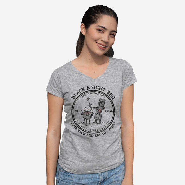 Black Knight BBQ-Womens-V-Neck-Tee-kg07