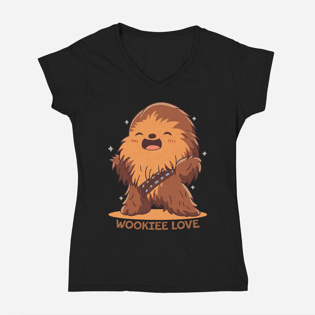 Wookie Love-Womens-V-Neck-Tee-fanfreak1