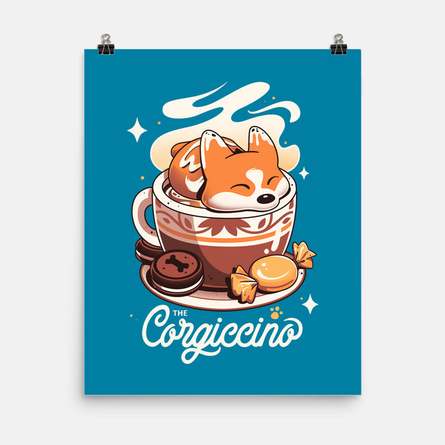 Corgi Coffee Break-None-Matte-Poster-Snouleaf