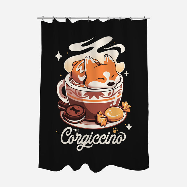 Corgi Coffee Break-None-Polyester-Shower Curtain-Snouleaf