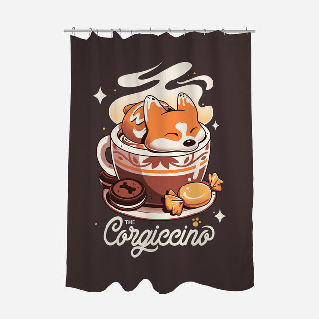 Corgi Coffee Break-None-Polyester-Shower Curtain-Snouleaf