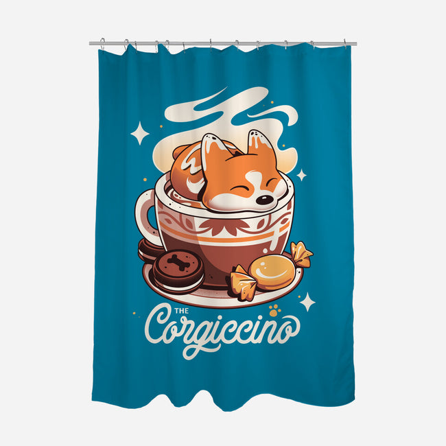 Corgi Coffee Break-None-Polyester-Shower Curtain-Snouleaf