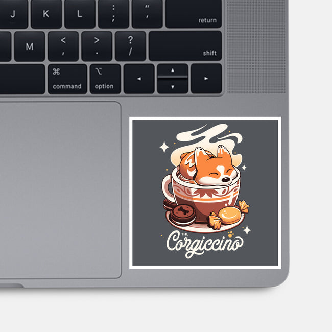 Corgi Coffee Break-None-Glossy-Sticker-Snouleaf