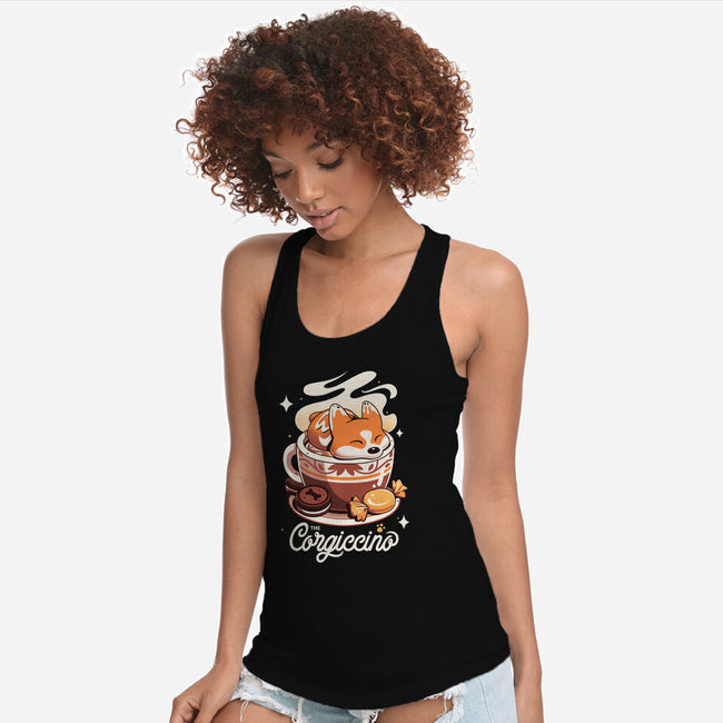 Corgi Coffee Break-Womens-Racerback-Tank-Snouleaf