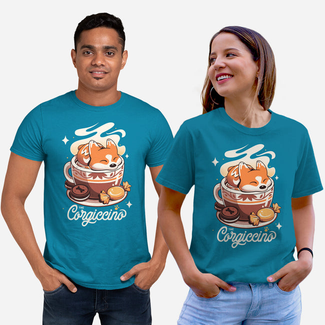 Corgi Coffee Break-Unisex-Basic-Tee-Snouleaf