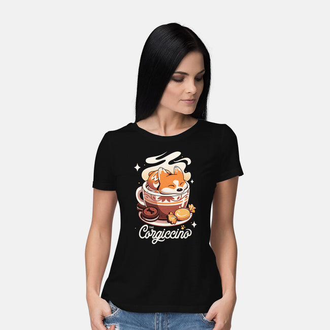 Corgi Coffee Break-Womens-Basic-Tee-Snouleaf