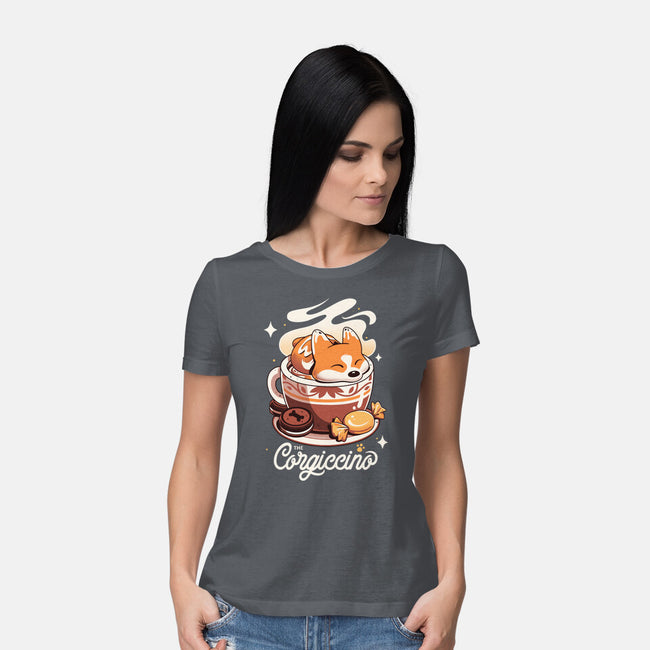 Corgi Coffee Break-Womens-Basic-Tee-Snouleaf