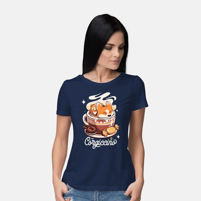 Corgi Coffee Break-Womens-Basic-Tee-Snouleaf