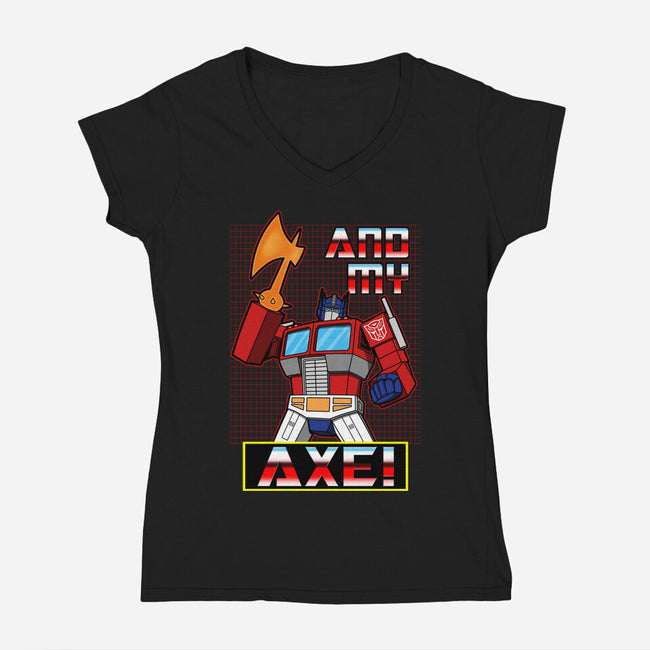 Cybertronian Axe-Womens-V-Neck-Tee-Boggs Nicolas