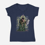 The Dark Kiss-Womens-V-Neck-Tee-zascanauta