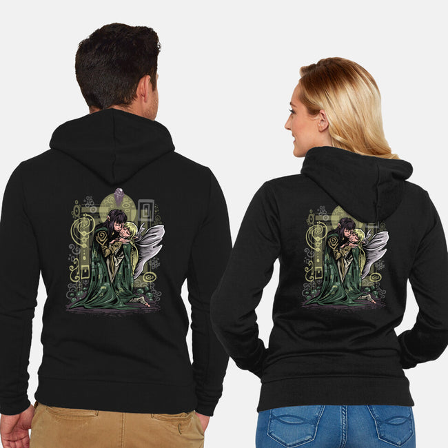 The Dark Kiss-Unisex-Zip-Up-Sweatshirt-zascanauta