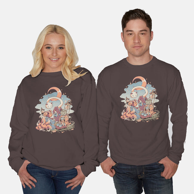 Night Tea-Unisex-Crew Neck-Sweatshirt-ilustrata