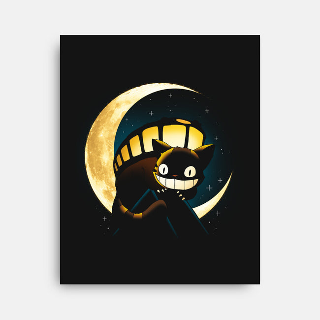Magic Cat Moon-None-Stretched-Canvas-Vallina84