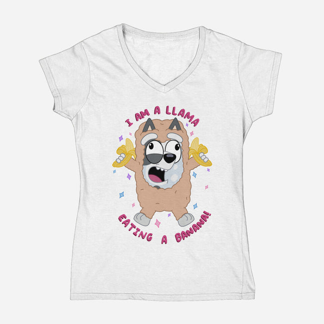 I Am A Llama-Womens-V-Neck-Tee-Alexhefe