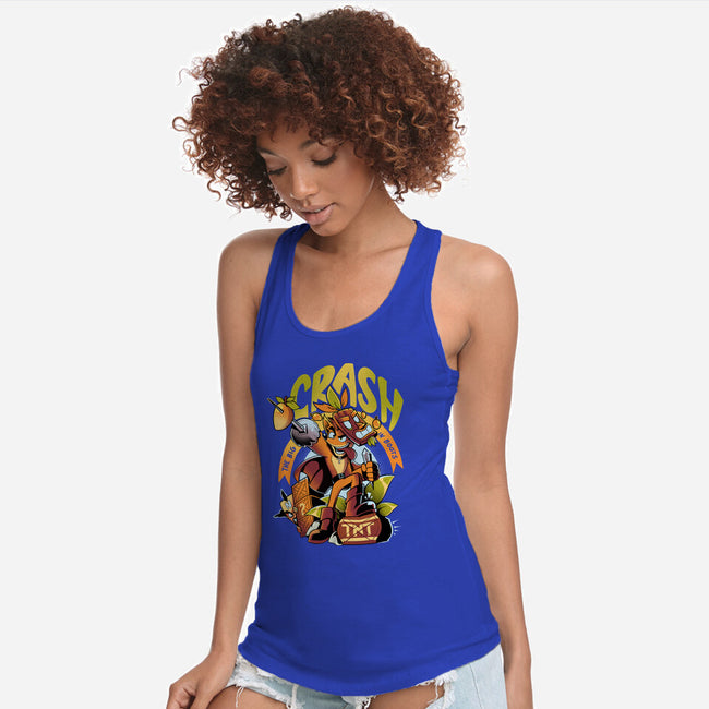 The Big Crash In Boots-Womens-Racerback-Tank-Julio