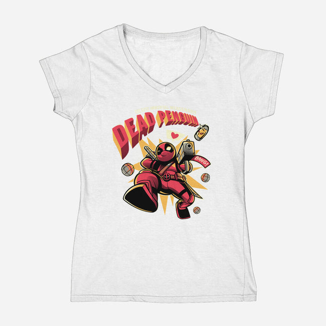 Dead Penguin-Womens-V-Neck-Tee-Julio