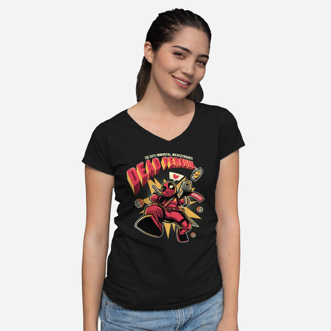 Dead Penguin-Womens-V-Neck-Tee-Julio