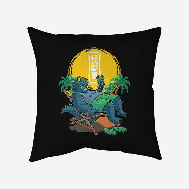 Kaiju Summer Ice Cream-None-Removable Cover-Throw Pillow-Studio Mootant