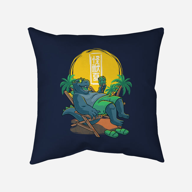 Kaiju Summer Ice Cream-None-Removable Cover-Throw Pillow-Studio Mootant