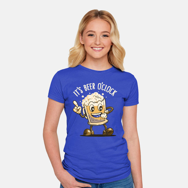 Beer Time-Womens-Fitted-Tee-koalastudio