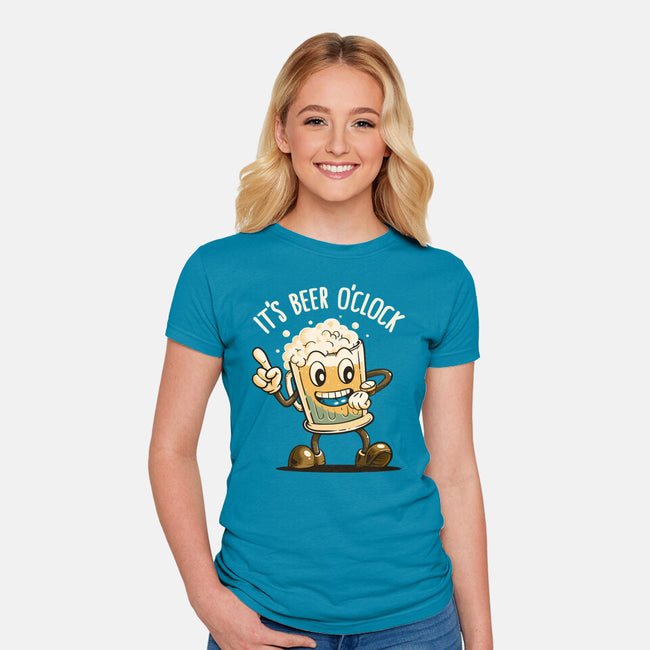 Beer Time-Womens-Fitted-Tee-koalastudio