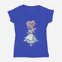 Alice Mushroom-Womens-V-Neck-Tee-tobefonseca