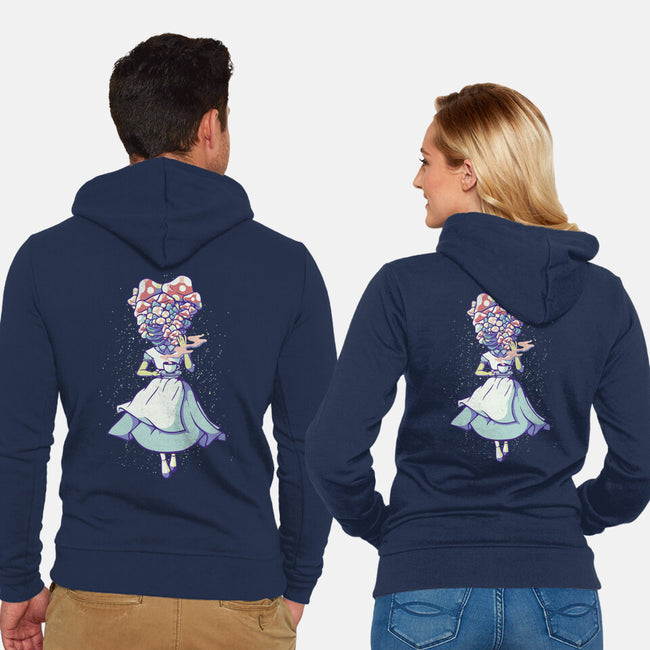 Alice Mushroom-Unisex-Zip-Up-Sweatshirt-tobefonseca