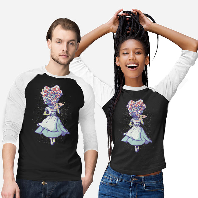 Alice Mushroom-Unisex-Baseball-Tee-tobefonseca