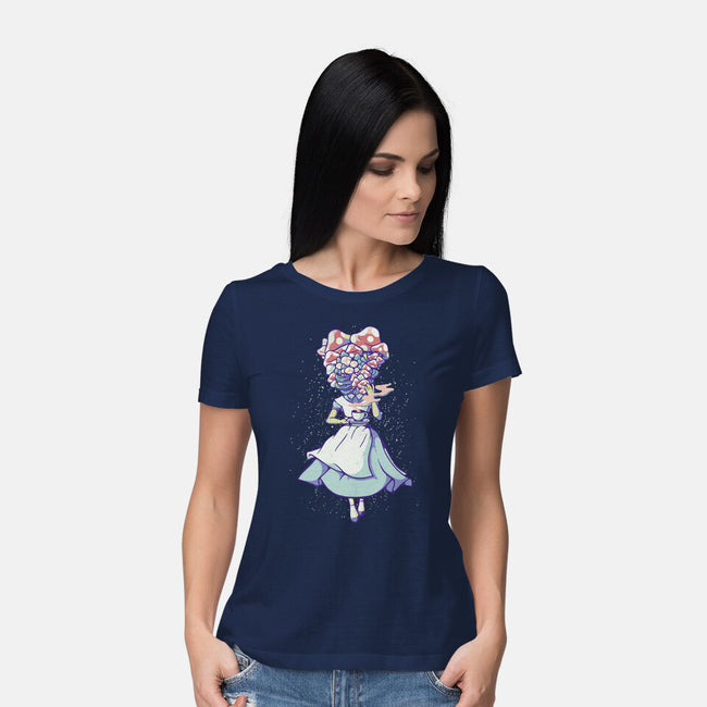 Alice Mushroom-Womens-Basic-Tee-tobefonseca