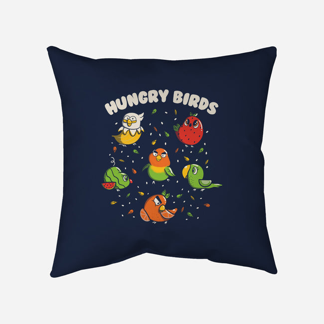 Hungry Birds-None-Non-Removable Cover w Insert-Throw Pillow-tobefonseca