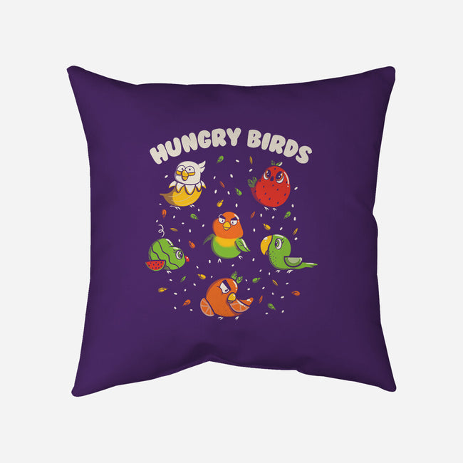 Hungry Birds-None-Non-Removable Cover w Insert-Throw Pillow-tobefonseca