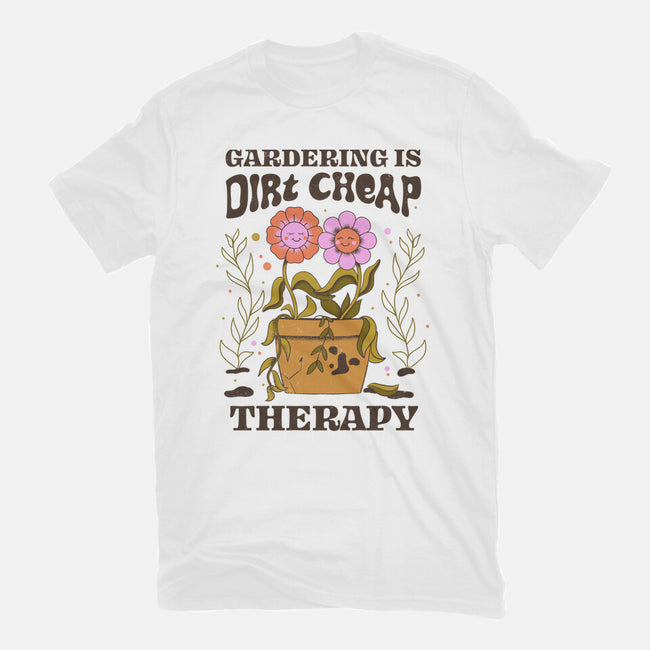 Gardening Is Dirt Cheap Therapy-Mens-Heavyweight-Tee-tobefonseca