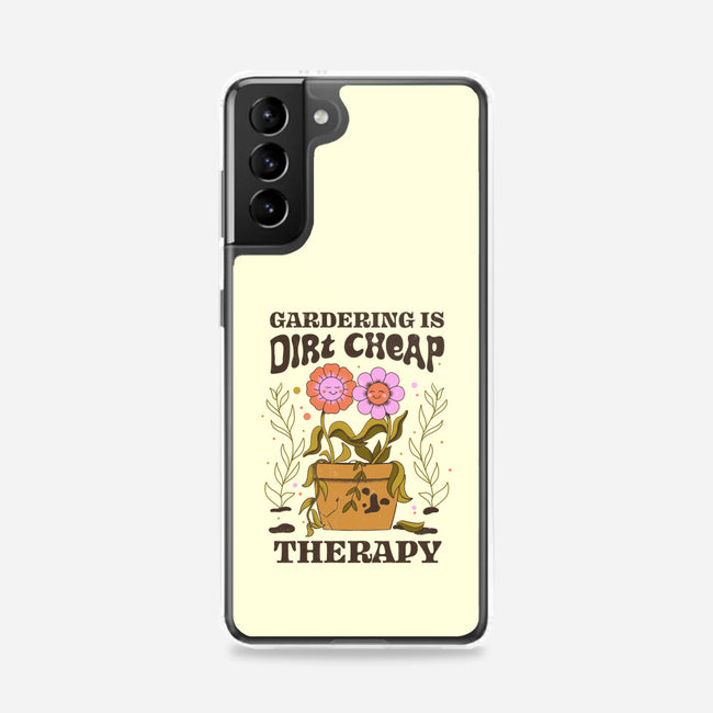 Gardening Is Dirt Cheap Therapy-Samsung-Snap-Phone Case-tobefonseca