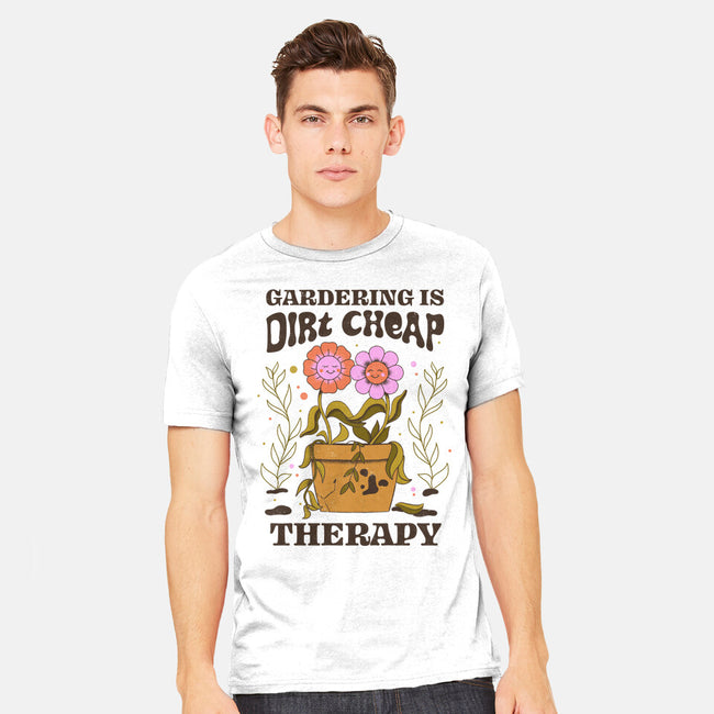 Gardening Is Dirt Cheap Therapy-Mens-Heavyweight-Tee-tobefonseca