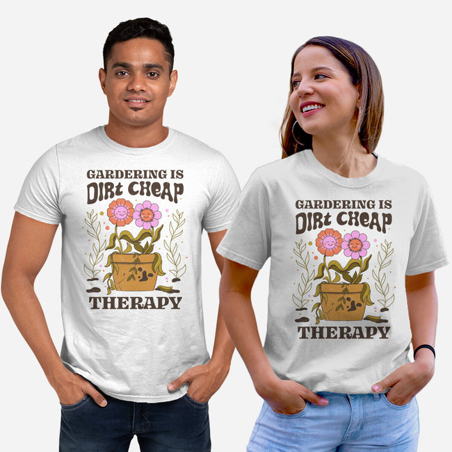 Gardening Is Dirt Cheap Therapy-Unisex-Basic-Tee-tobefonseca