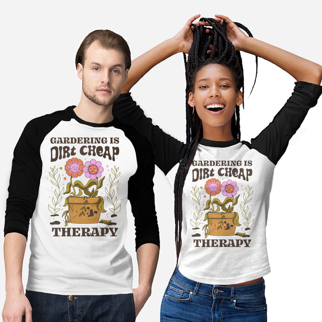 Gardening Is Dirt Cheap Therapy-Unisex-Baseball-Tee-tobefonseca