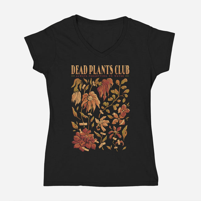 Dead Plants Club-Womens-V-Neck-Tee-eduely