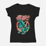 Godzillarge Size-Womens-V-Neck-Tee-spoilerinc