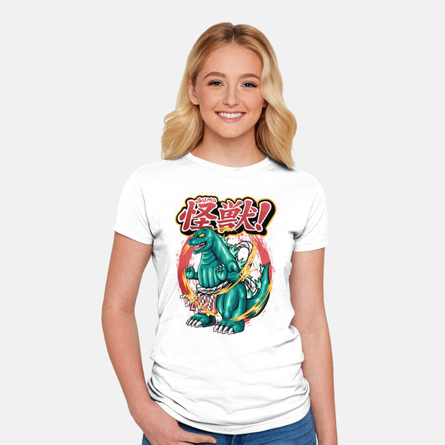 Godzillarge Size-Womens-Fitted-Tee-spoilerinc