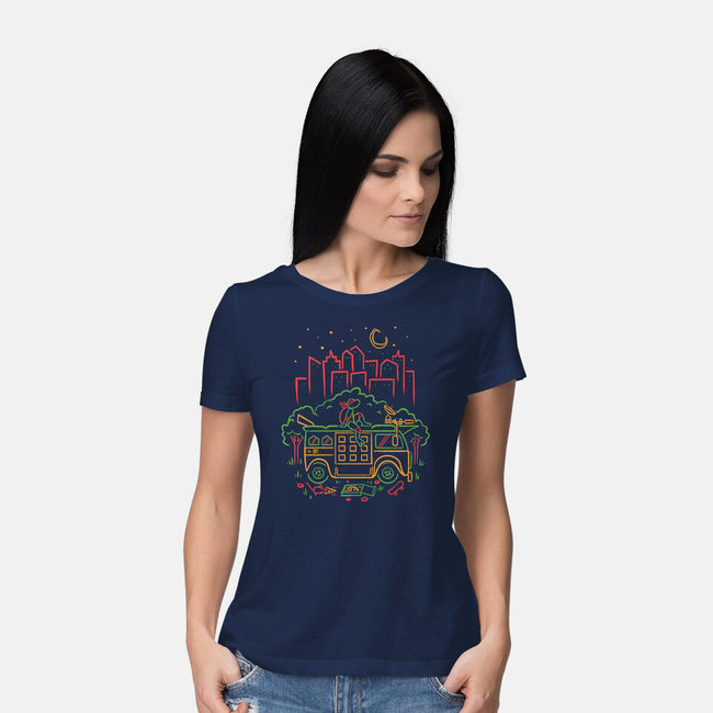 Red Turtle Van Life-Womens-Basic-Tee-Aarons Art Room