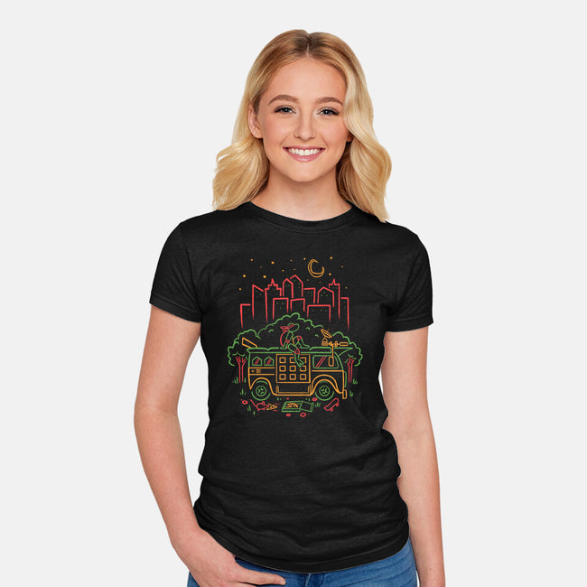 Red Turtle Van Life-Womens-Fitted-Tee-Aarons Art Room