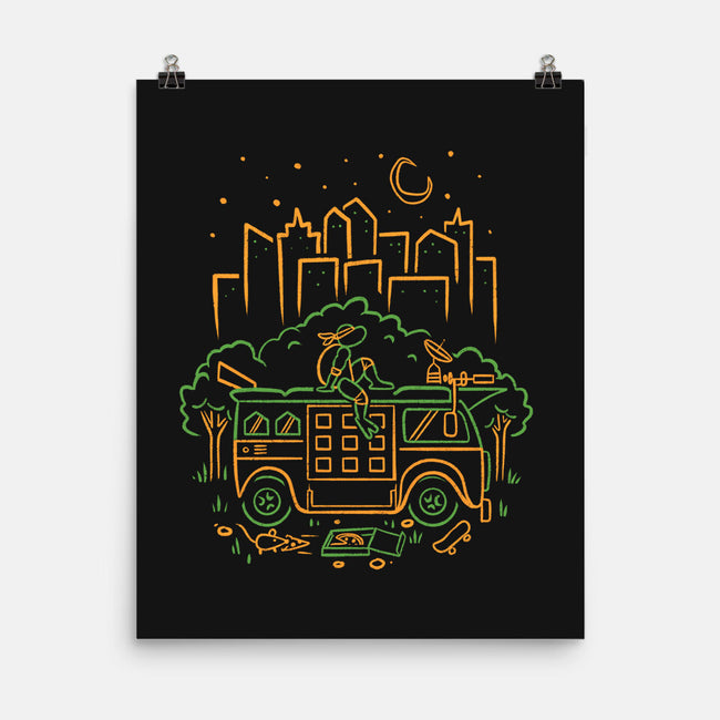 Orange Turtle Van Life-None-Matte-Poster-Aarons Art Room