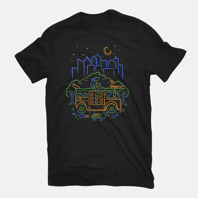 Blue Turtle Van Life-Womens-Fitted-Tee-Aarons Art Room