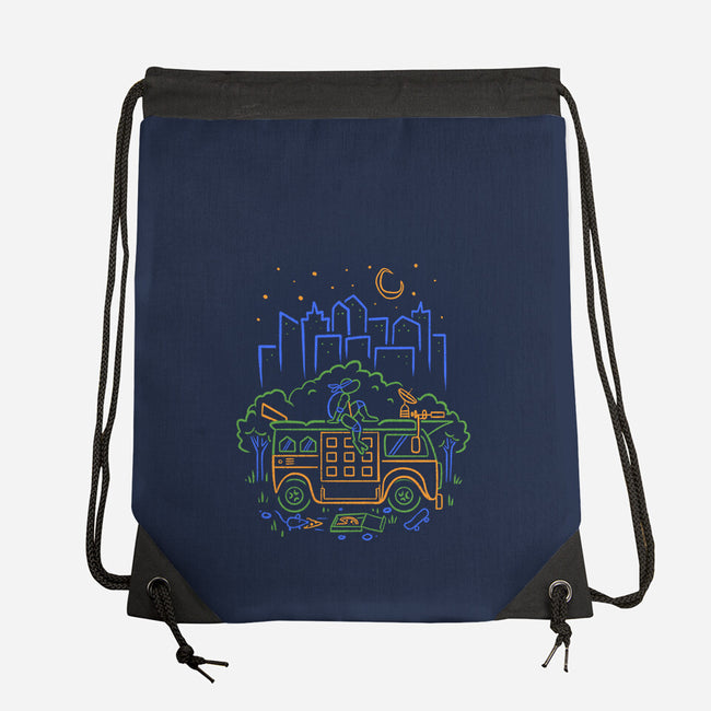 Blue Turtle Van Life-None-Drawstring-Bag-Aarons Art Room