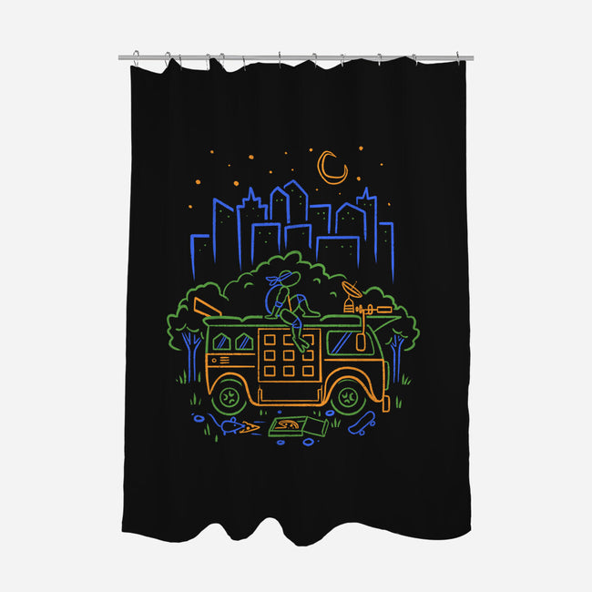 Blue Turtle Van Life-None-Polyester-Shower Curtain-Aarons Art Room